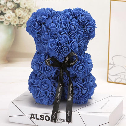 THE ROSE BEAR - Royal Blue / 40cm / 14in / No Gift Box - The Lovely Shop