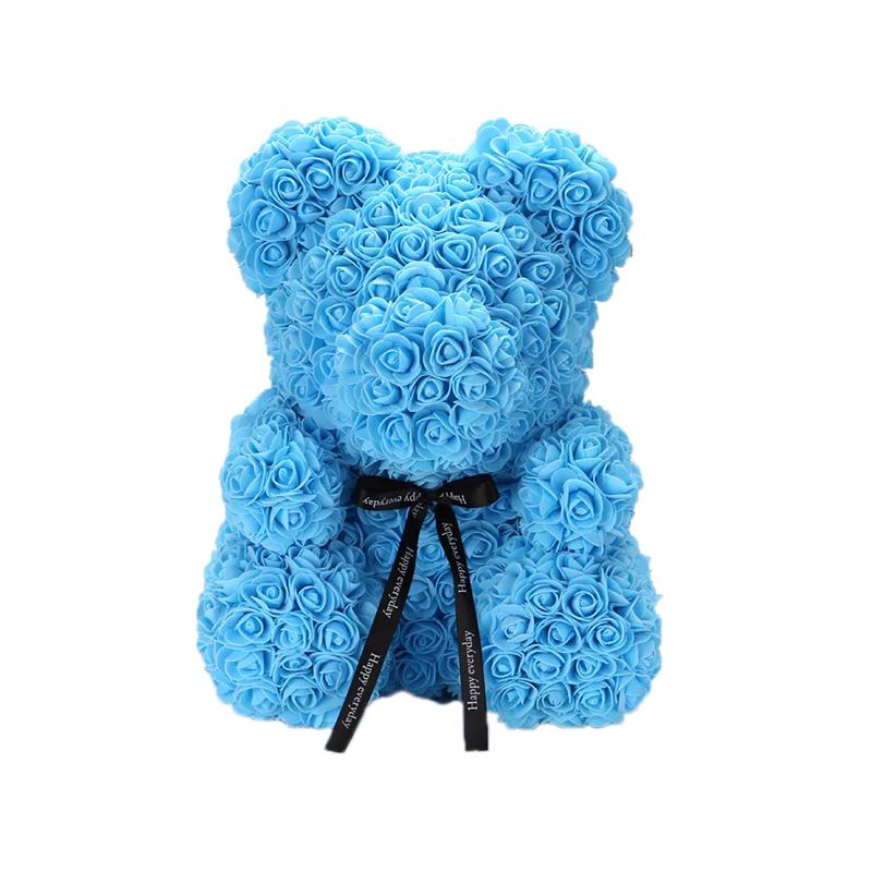 THE ROSE BEAR - Sky Blue / 40cm / 14in / No Gift Box - The Lovely Shop