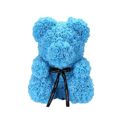 THE ROSE BEAR - Sky Blue / 40cm / 14in / No Gift Box - The Lovely Shop