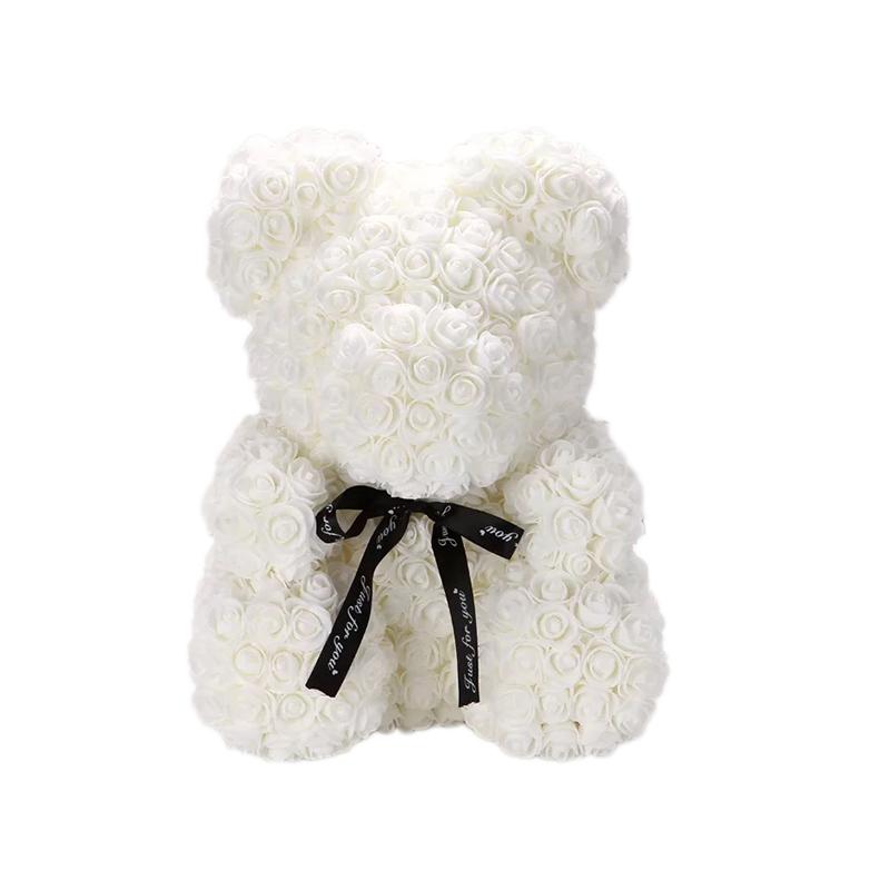 THE ROSE BEAR - White / 25cm / 8in / No Gift Box - The Lovely Shop
