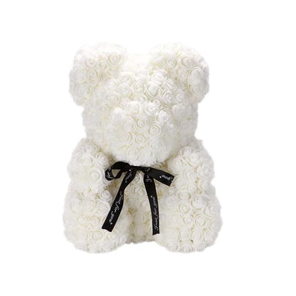 THE ROSE BEAR - White / 25cm / 8in / No Gift Box - The Lovely Shop
