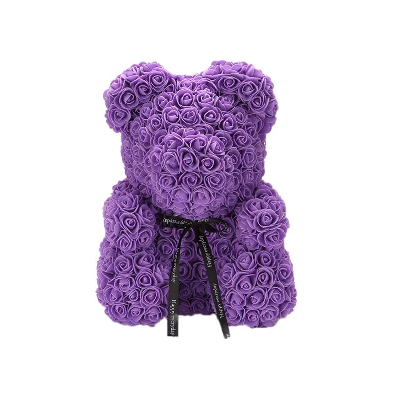 THE ROSE BEAR - Purple / 25cm / 8in / No Gift Box - The Lovely Shop